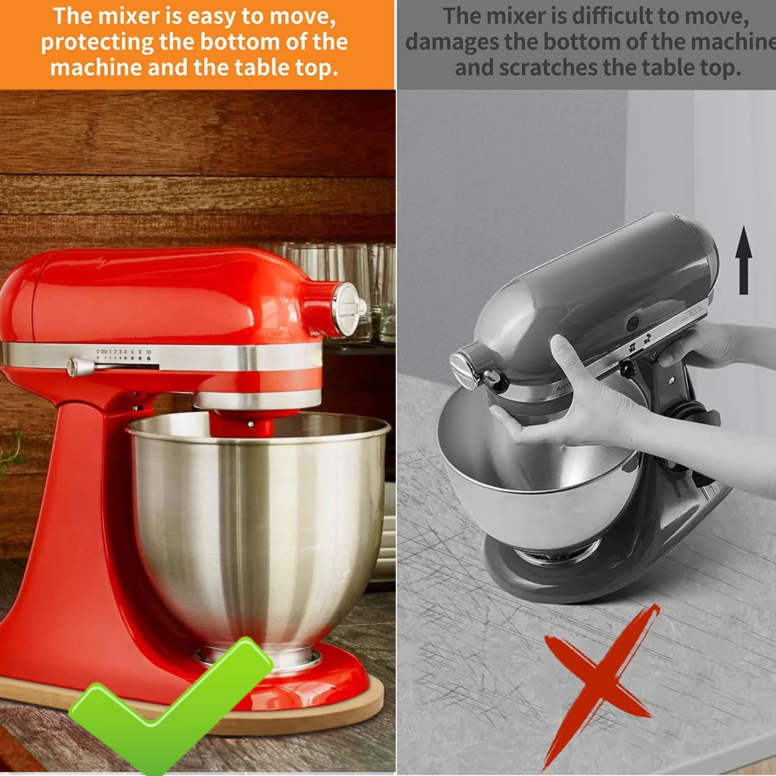  Bamboo Mixer Slider Compatible with Kitchen aid Bowl
