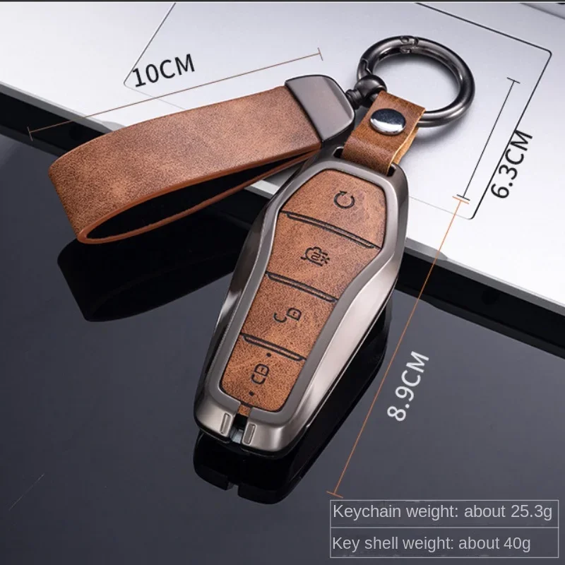 Key Case Cover for BYD Song Plus Atto 3 Han EV Tang DM Qin Seal Dolphin Leather Metal Remote Fob Holder Keychain Car Accessories key case cover key case remote control case cover