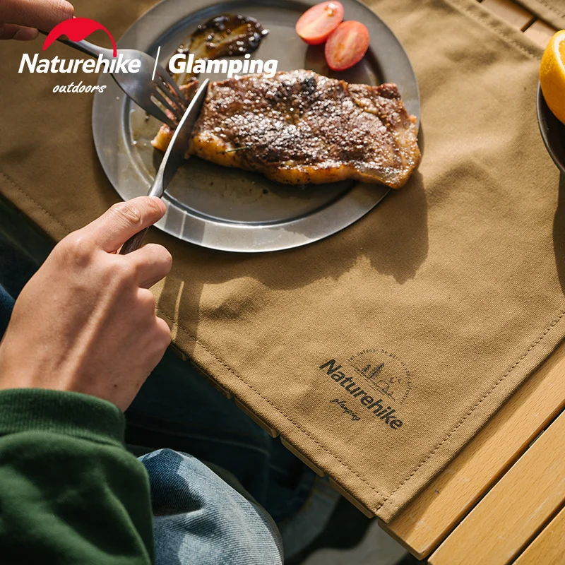 Naturehike 3pcs Canvas Insulation Placemat Waterproof Oilproof Portable Camping Equipment Placemat Set Anti-scalding Cup Pad
