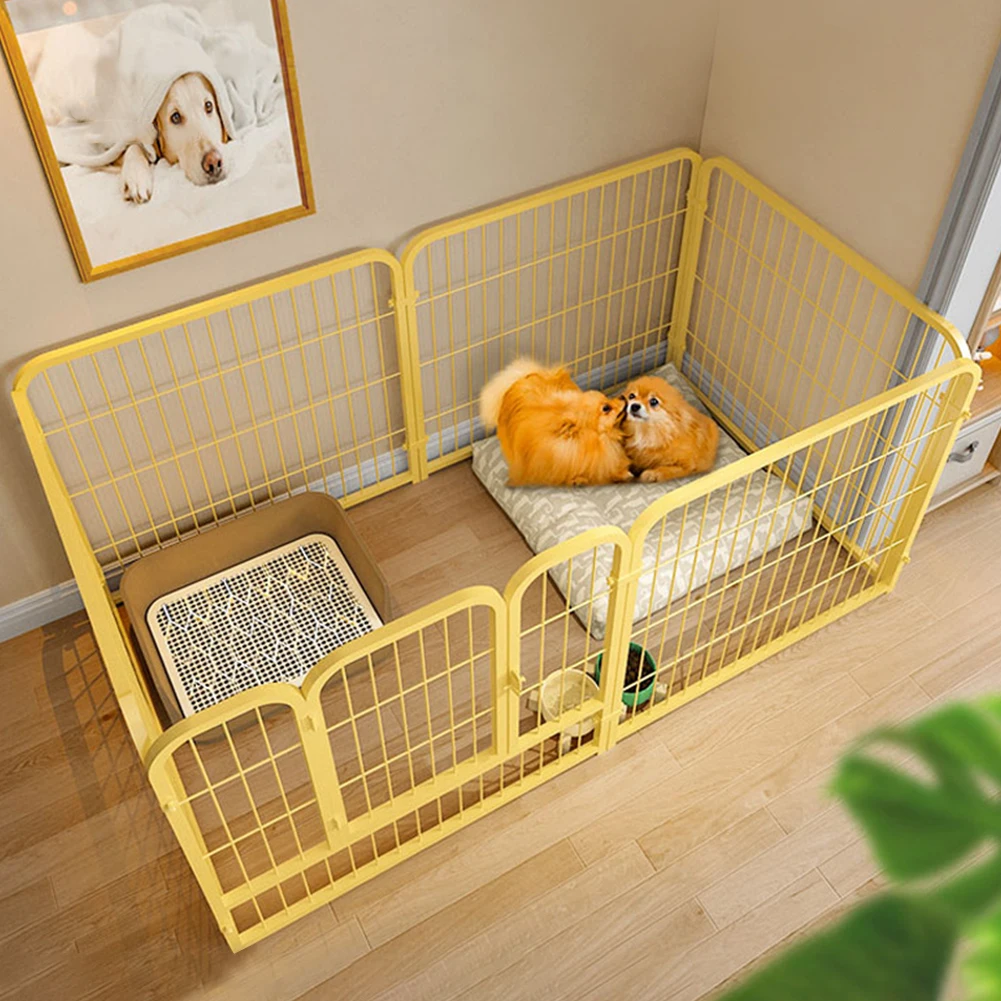Heavy Duty 6 Panels Dog Puppy Playpen Foldable Detachable Fence Lockable Door for Small Pets Indoor Outdoor Camping Garden Yard