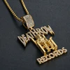 Hip Hop Crystal Stereoscopic Prisoner Silver Stainless Steel Pendant Jewelry Making Necklace DEATH ROW RECORDS 5