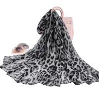 A fashionable voile leopard print soft thin women's scarf shawl 2