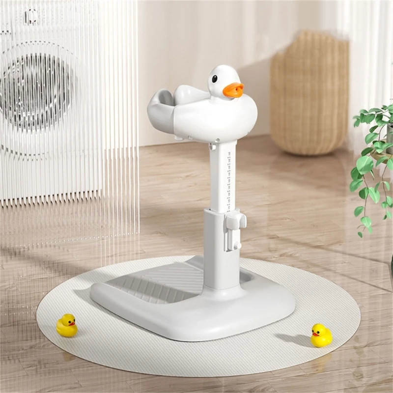 Baby Standing Bath Support Stand Adjustable Height Shower Rack Cartoon Bathing Solution for Safe Infant Showering A2UB