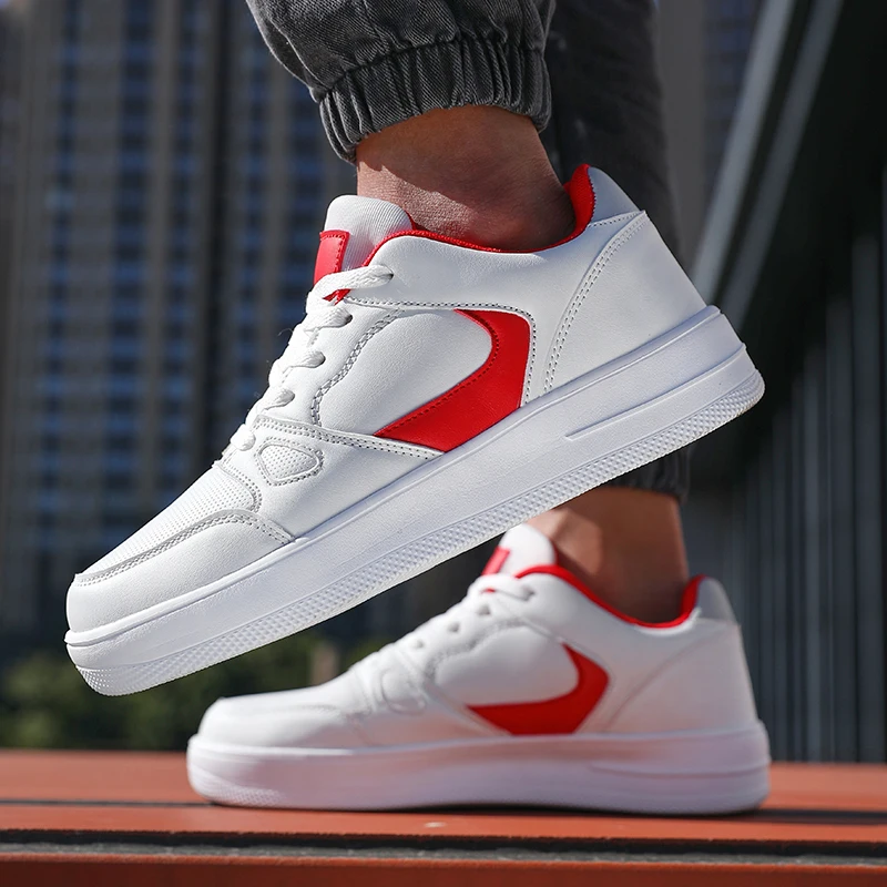 Fashion Men's Shoes Spring Sneakers Platform Wear-resistant Outdoor Jogging New Casual Lightweight Trendy White Board Shoes