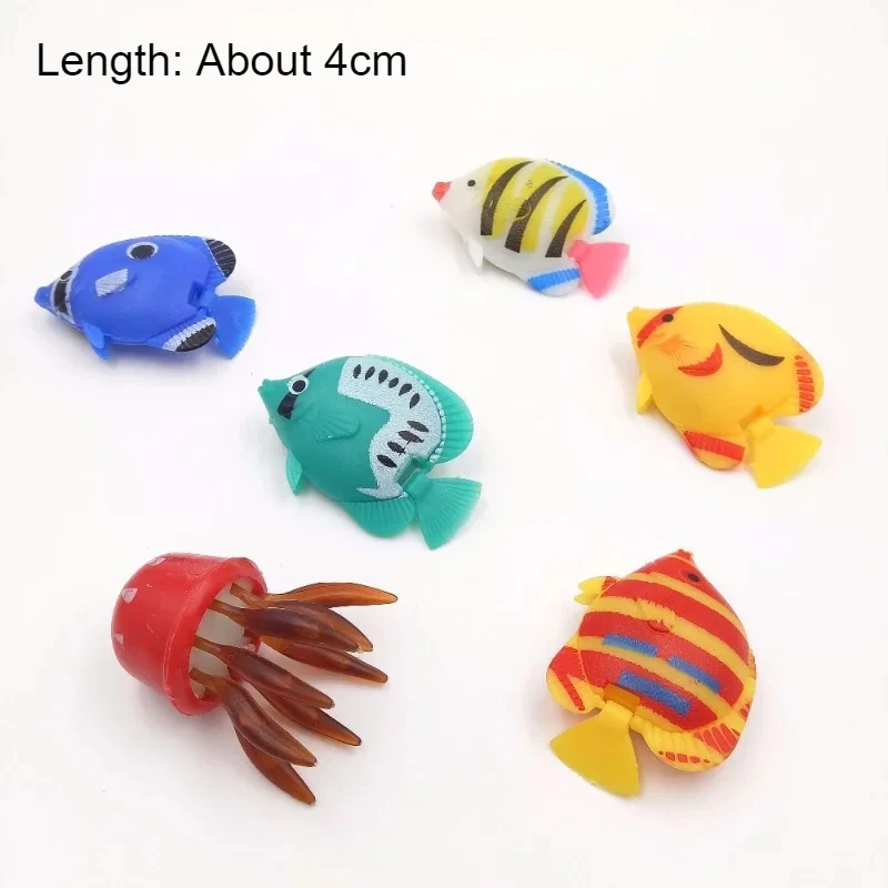 Aquarium Artificial Plastic Fish Colorful Tropical Fishes Ornaments Floating Fish Decor 10pcs for Aquarium fish tank ornaments fish tank decorations aquarium ornaments