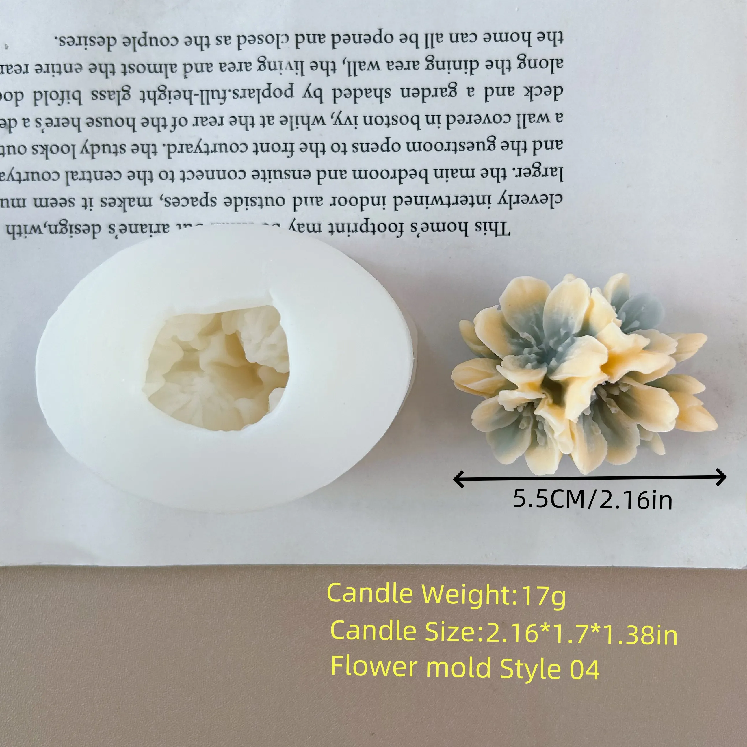 3D Cherry Blossom Candle Mold 6