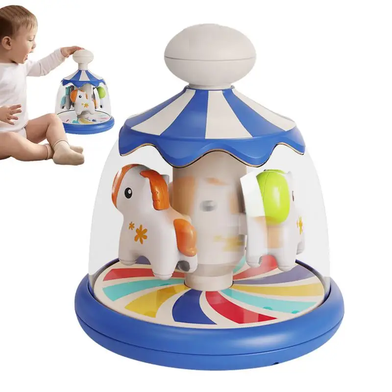 Press And Spin Toy Tumble Top Spinner Toy Adorable Colorful Rotating Learn Cause Effect Activity For 2-4 Year Olds Kids