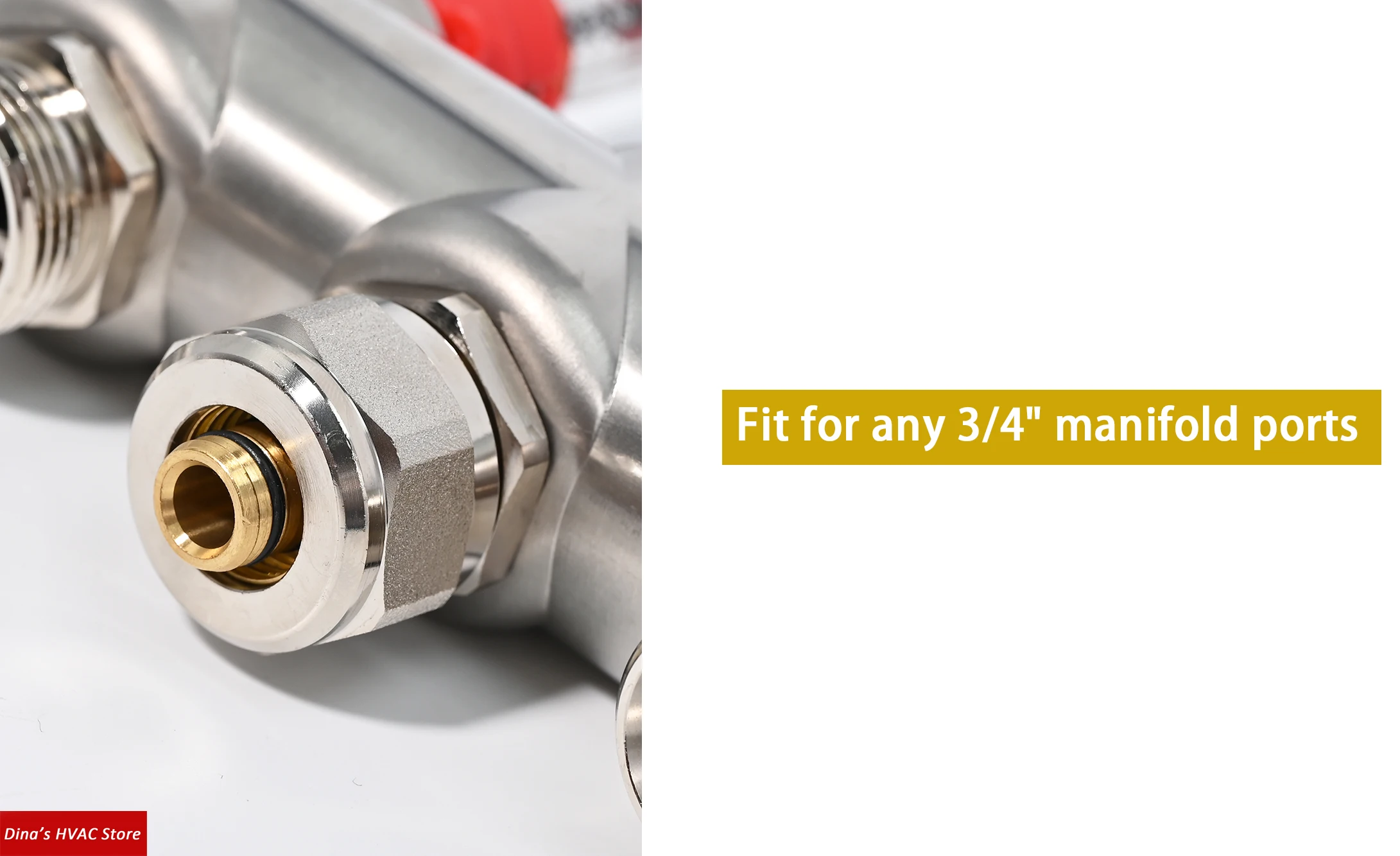Description Picture 3 of itemUnderfloor Heating Manifold Couplers, Pipe Connector,Euroconus Fittings Pack for Multi/PEX Pipe 3/4"*16mm and 20mm
