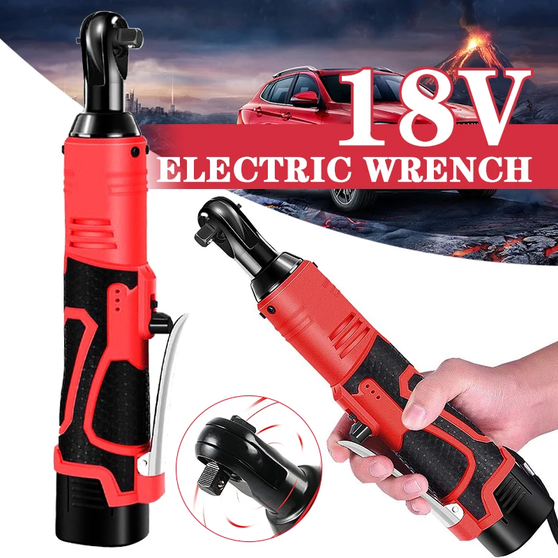 12V/18V Impact Wrench Cordless Rechargeable Electric Wrench 3/8 Inch Right Angle Ratchet Wrenches Impact Driver Power Tool multifunctional 16 8v impact wrench cordless rechargeable electric wrench 3 8 inch 90° right angle ratchet wrenches impact driver power tool