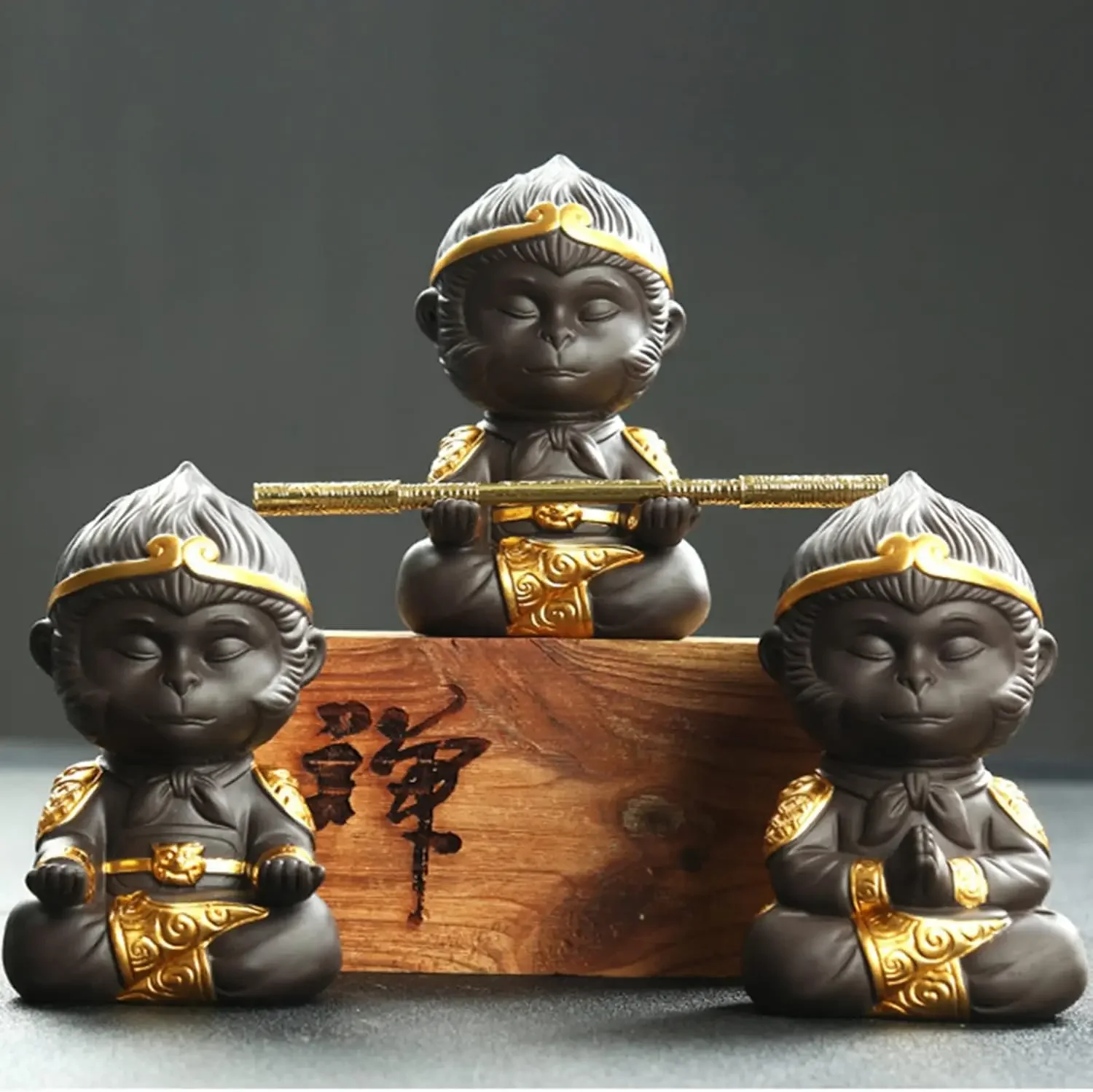 【Hot Sales】Tea Pet Purple Clay Ceramic Sky Great Sage Great Sun Wukong Handmade Tea Ceremony Tea Art Financial Tea Set