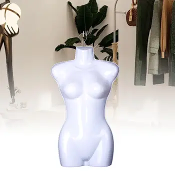 Manichino femminile Corpo appeso Forma di moda Manichino Manichino da cucito Manichino da forma di abito femminile bianco per esposizione di abbigliamento