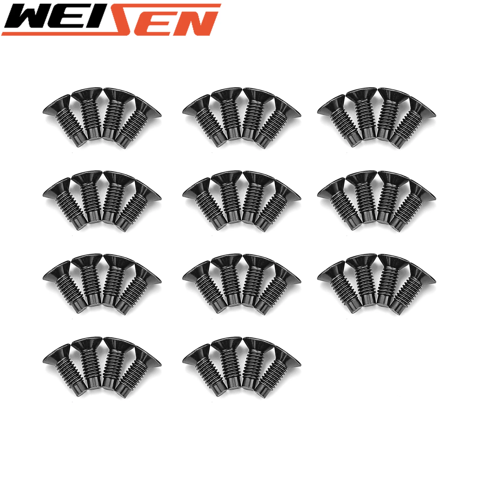 44X Per 1976-2006 Jeep Wrangler Tj Yj Cj Esagono Incassato Testa Piatta Acciaio Al Carbonio Viti Adatte Porte/Parabrezza/Portellone Posteriore/Soft-To