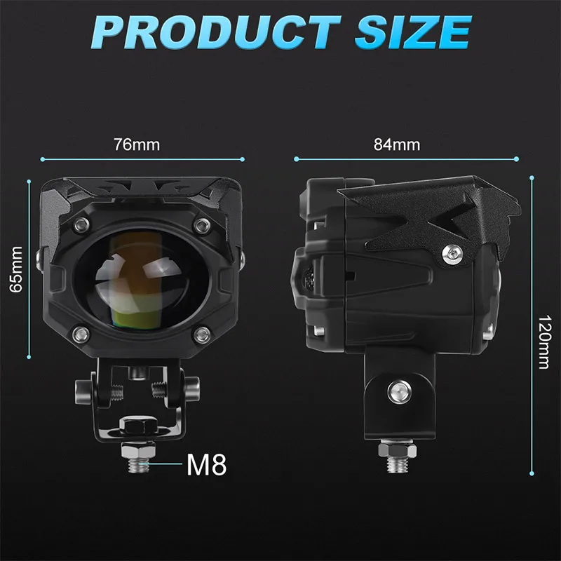 차량용 외부 LED 작업등 12V 24V 오토바이 스포트라이트 (지프, 닷지, 오프로드 트럭, ATV, 더트 바이크용) 26W 보조 헤드라이트
