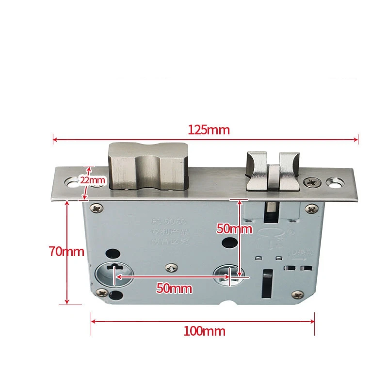 Door Lock 5050 Lock Body Metal Stainless Steel Electronic Lock Body 5050 Mortise Tuya Face Recognition Fingerprint Smart Door