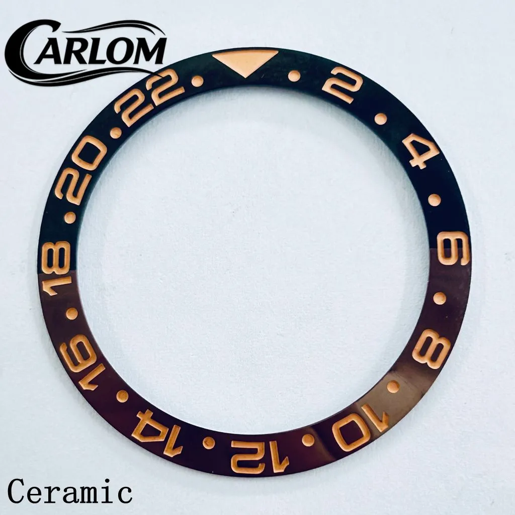 Multicolor GMT Aluminum/Ceramic Sloping Bezel Insert for 40mm Watch Case - Premium Watch Accessory