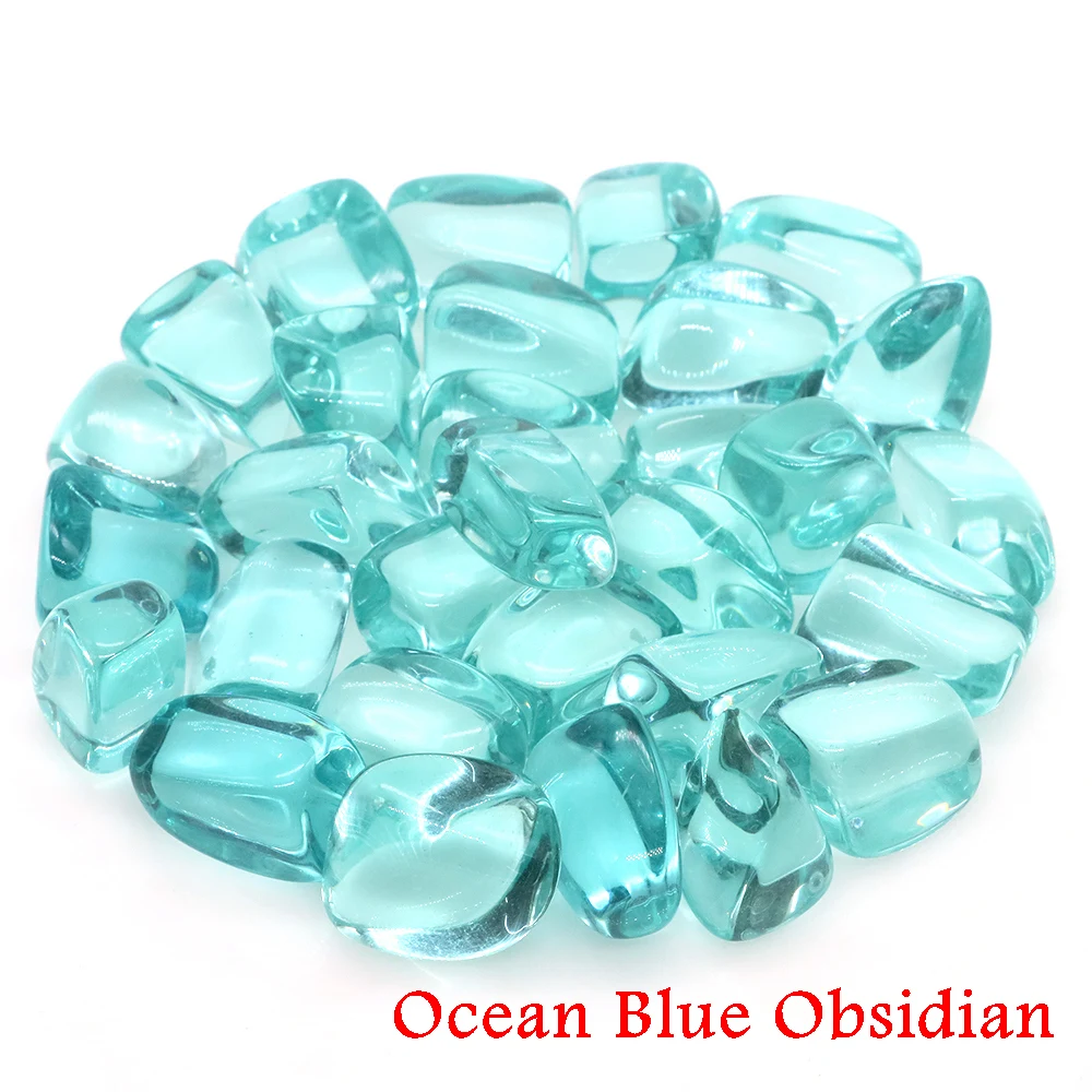 Wholesale Natural Ocean Blue Obsidian Tumbled Stones - Healing Energy Crystals for Home Decor and Aquarium Display