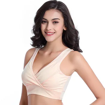 Pregnant Women Tank Tops Maternity Wide Shoulder Strap Comfort Bralette Without Underwire Cross Over Breastfeeding Bra Women Bra 1