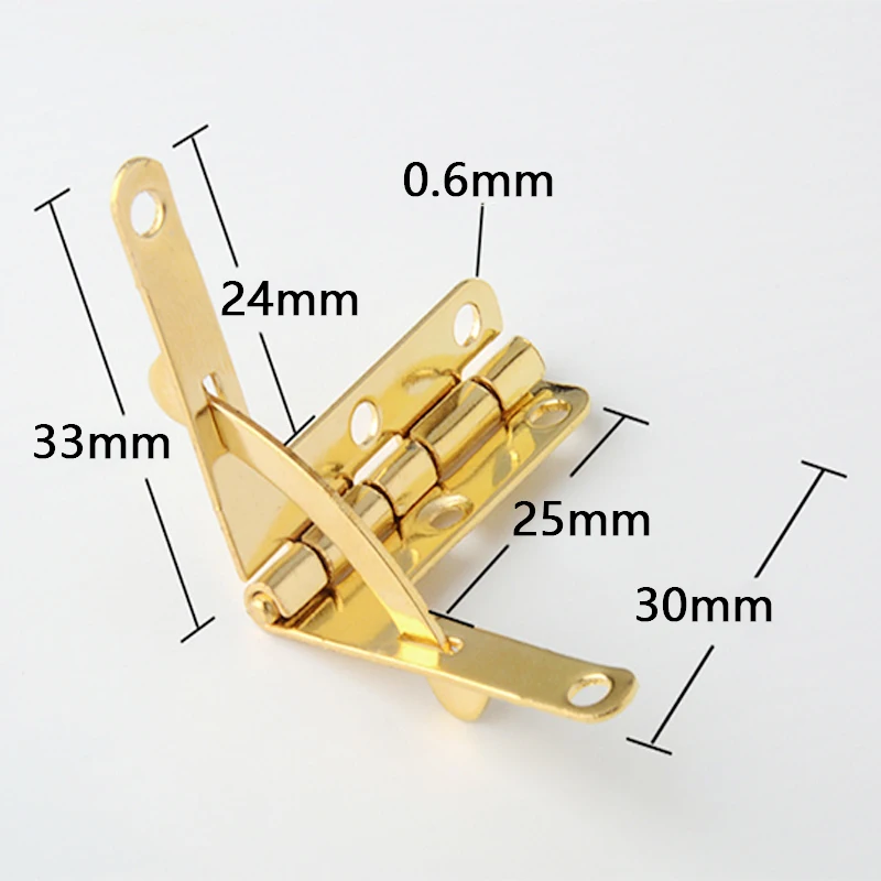 Antique Bronze 90 Degree Support Spring Hinge For Wooden Jewelry Box Gift box furniture Hardware Accessories 30x33mm 10pcs