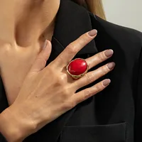 Creative Resin Acrylic Stud Earrings for Women 2026 Oval Earring Trendy Geometric Ring Exaggeration New Year Party Jewelry Gift