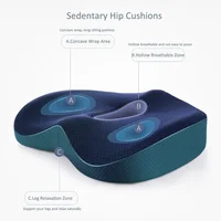 Memory Foam Seat Cushion Waist Back Support Pillow Set Orthopedic Ergonomic Coccyx Relief Hip Lumbar Pad for Office Chair Car 4