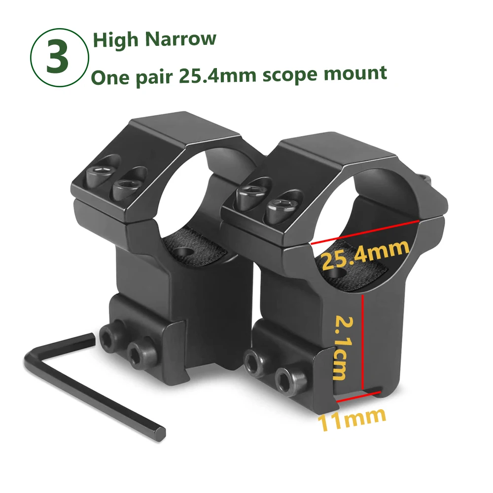 25.4mm/30mm Riflescope Mount Ring 11mm / 20mm Picatinny Rail High Profile for Rifle Scope Hunting Mount
