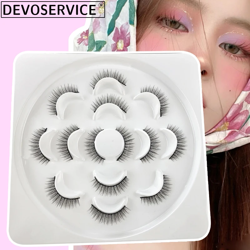 

DEVOSERVICE Lashes D Curl 10-26mm Russian Lashes 3D Mink Eyelashes Reusable Fluffy Russian Strip Eyelashes Extensions New Hot