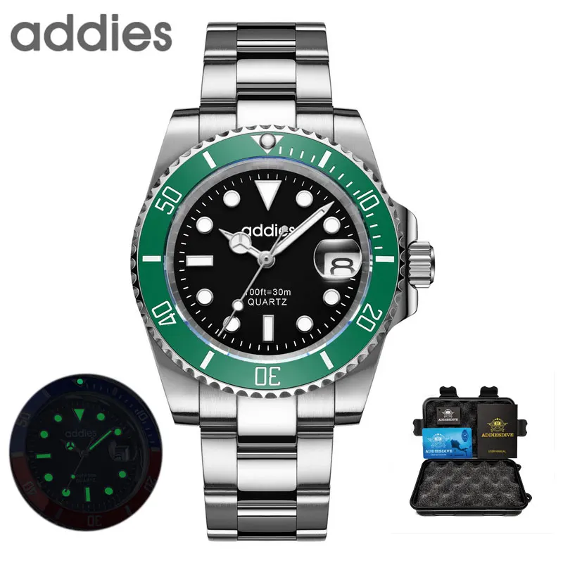 

ADDIES Hot Sell Men Quartz Watch Luxury Luminous Waterproof Date Clock Multifunctional Outdoor Military Sports Quartz Wristwatch