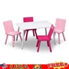 Kids Table and Chair Set 4 Sturdy Wood Chairs Perfect Playroom Crafting Activities Safe Durable Children's Furniture 1