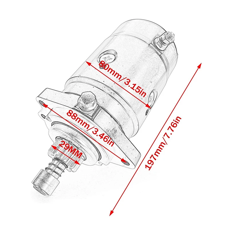 Starter Motor Replacement for Suzuki 9.9HP-65HP Yamaha 55HP Mercury Marine Outboard 40E 55E 60EL 50-81490M 50-97072M 31100-95240