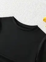 Robe longue décontractée pour filles, printemps-été 2026, à nœud froissé, couleur unie, manches courtes, col rond, idéale pour le quotidien et les voyages 4