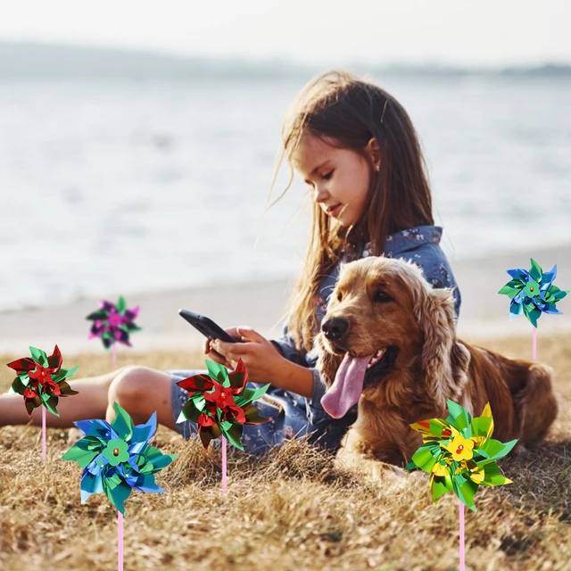 50pcs Plastic Rainbow Pinwheel Mixed Color Party Pinwheels DIY Lawn Garden Yard Windmill Decor Outdoor Children Kids Fun Toys 2