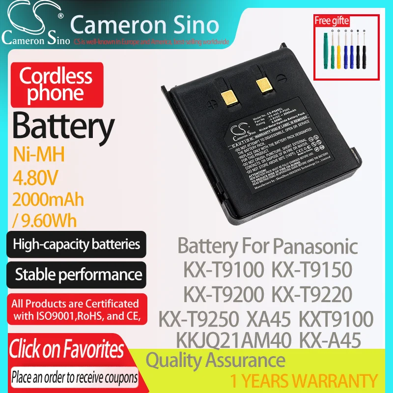 Batteria Cameronsino Per Panasonic Kx-T9150 Kx-T9200 Kx-T9220 Xa45 Per Batteria Telefono Cordless Panasonic
