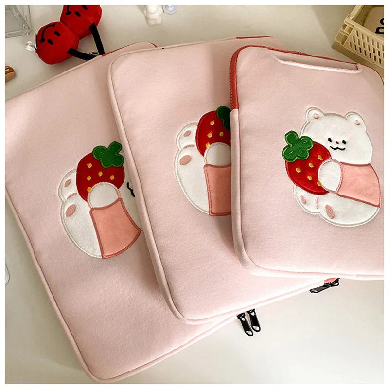 bonito do portátil feminino bolsa luva caso bolsa polegada para ipad macbook magicbook hp notebook saco acessório