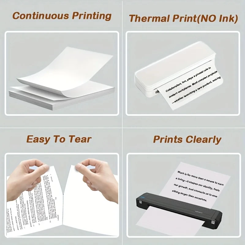 A4 감열지 210x297mm 연속 접이식 감열지, 학교 문서, 파일, 사진 인쇄용 휴대용 프린터와 호환 가능
