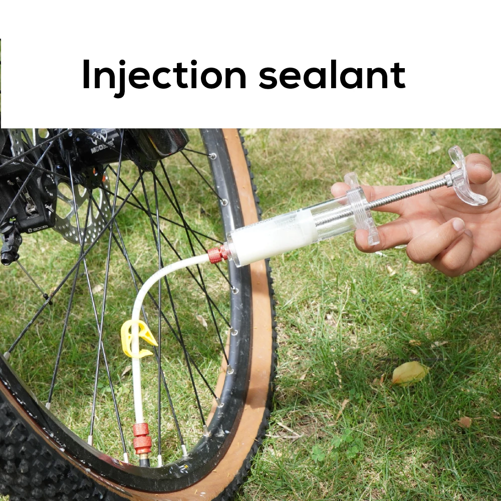 Tubeless Tire Sealant Injector Kit with Measuring Scale and Valve Core Tool