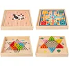 Eight In One Children's Multifunctional Board  Chess Wooden Flying Chess Checkers Gobang Chinese Chess Adult Parentchild Game 2