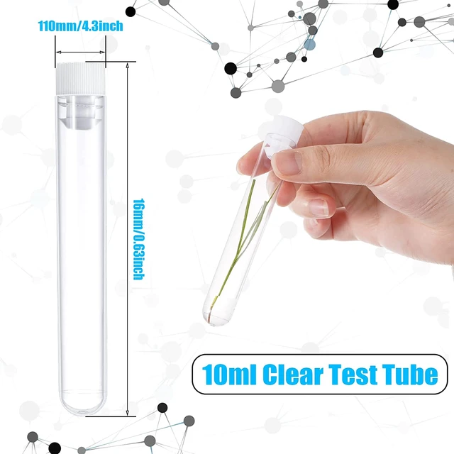 Tube à essai verre transparent 10 ml diamètre 16 mm