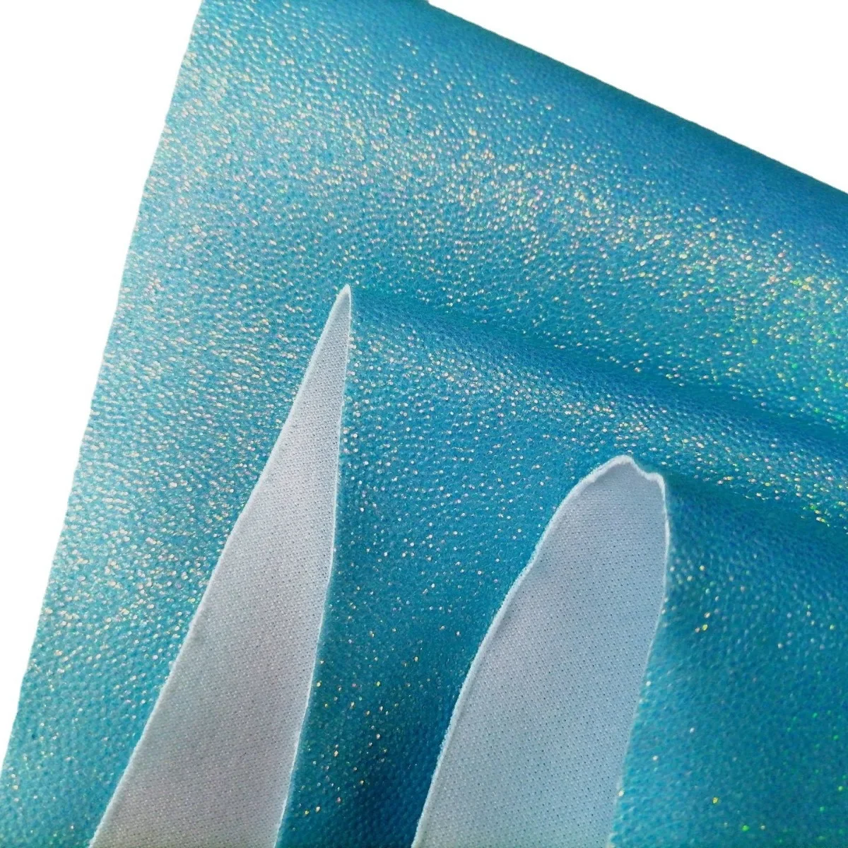Eco-Friendly Fine Powder Leather Glitter Fabric for Bags T-Stage Accessories Metal Color Leather Particle Flash Powder