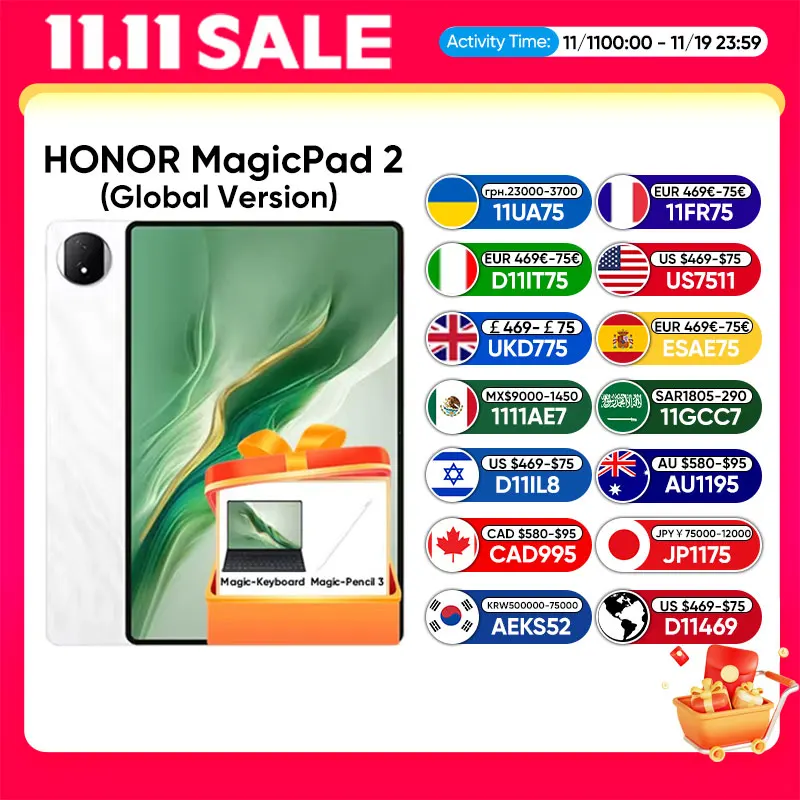 Honor Magic Pad 2 グローバル版 オナー Honor MagicPad 2 12.3 インチ Wifi版 256GB ブラック (12GB
