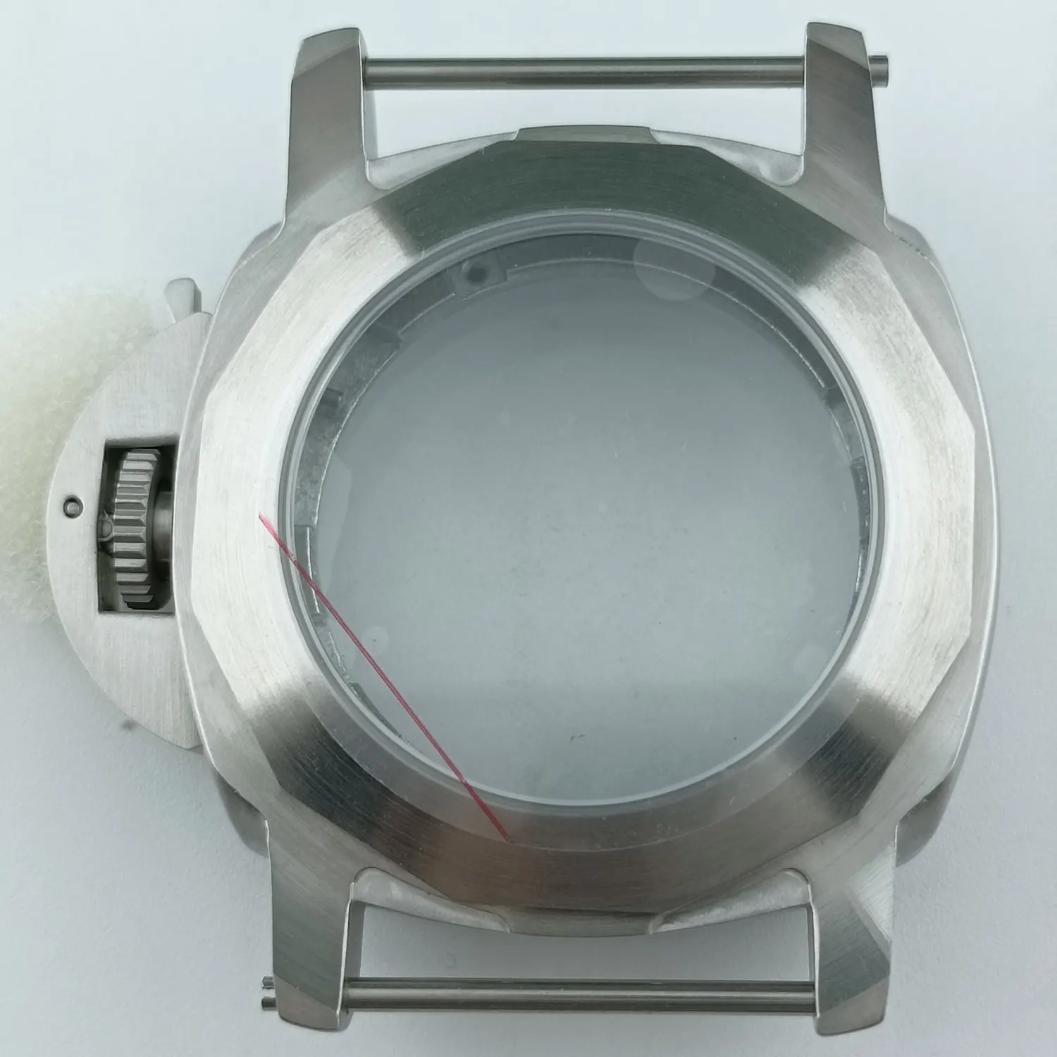 Silver Brushed Sapphire Glass Stainless Steel Watch Case, 45mm - Premium Watch Accessory