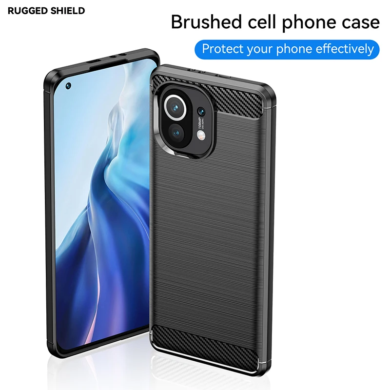 Premium Carbon Fiber Silicone Case Cover