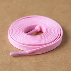 Versatile Flat Cotton Shoelaces in White, Black, and Pink for Sneakers and Casual Shoes (Pink)