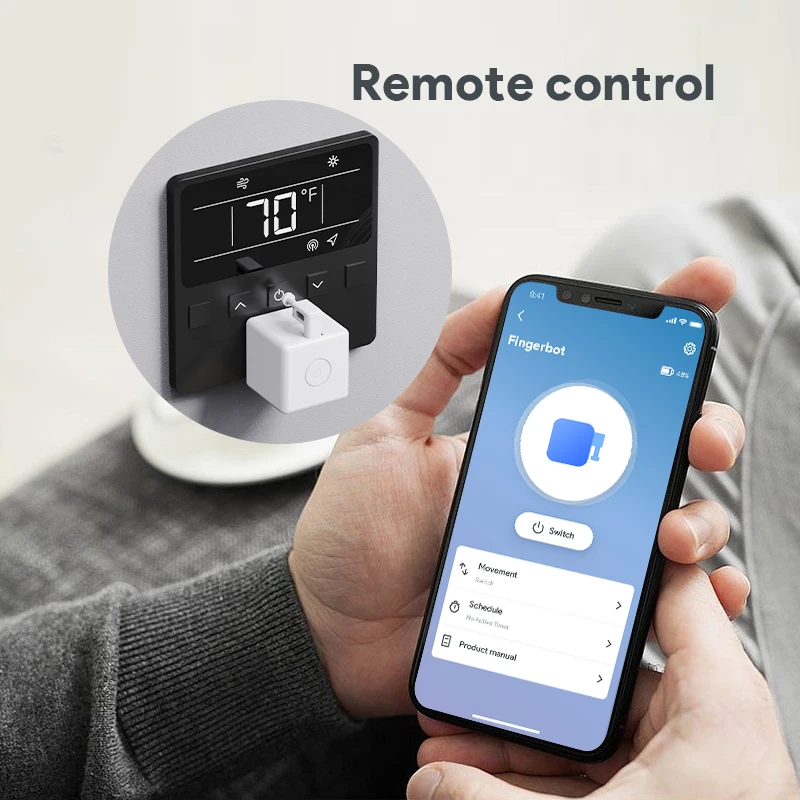 Tuya Bluetooth Smart Touch Fingerbot Botão Interruptor Recarregável Usb Braço Empurrador Via Alice Alexa Google Home - Image 2