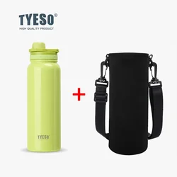 Tyeso High - Capacity Stainless Steel Insulated Travel Mug - 1200ML (Yellow With Bag)