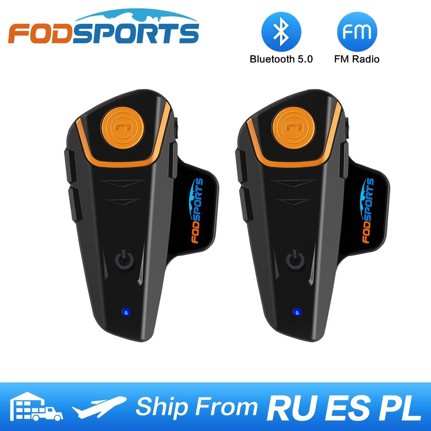 Fodsports 2 pcs BT-S3 Motorcycle Helmet Intercom Bluetooth Headset  Waterproof Intercomunicador BT Interphone with FM Radio