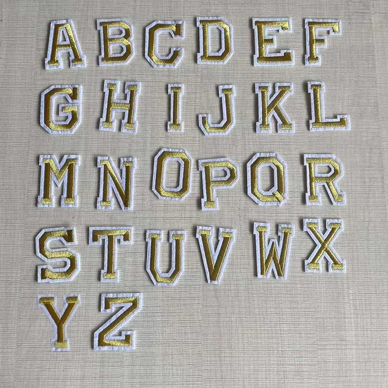 White gold iron on letters