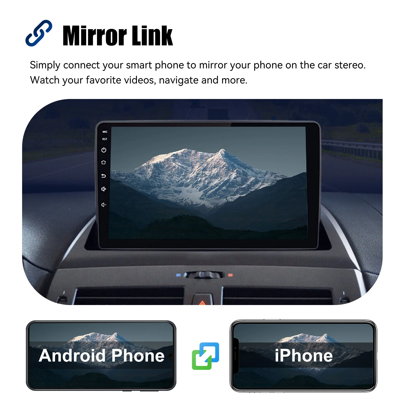 ESSGOO Android 15 IPS Touchscreen Display 9 Zoll Apple CarPlay Android Auto Drahtlos Autoradio Für BMW X3 E83 2006-2010 GPS Navigation Bluetooth FM Lenkradfernbedienung RDS Spiegel Link WIFI ASP Sound 2+32G 2+64G 4+64G – Detail 11