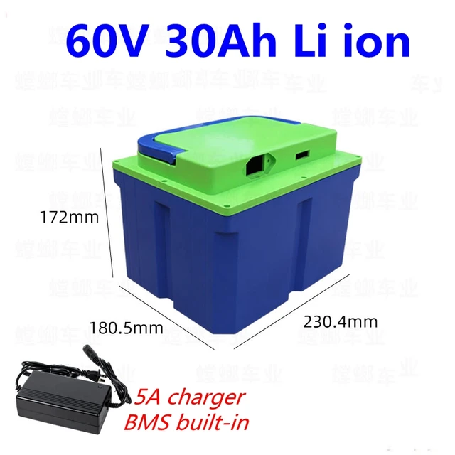 Waterproof case 60v 30ah lithium-ion battery pack for 1KW 2KW 3kw electric  scooter e-bike+5A charger - AliExpress