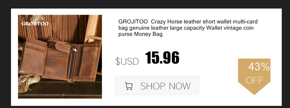 GROJITOO Crazy Horse Wallet Cowhide Leather Men Wallet Multi-card Holder Genuine Leather Wallet Large Capacity Vintage Purse Men GROJITOO Crazy Horse Wallet Cowhide Leather Men Wallet Multi-card Holder Genuine Leather Wallet Large Capacity Vintage Purse Men