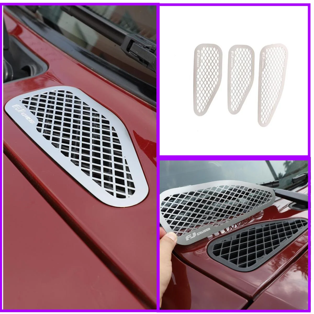 

Car Accessories For Toyota FJ Cruiser 07-2021 Stainless Steel Front Hood Air Vent Trim Protection Cover Exterior Modification